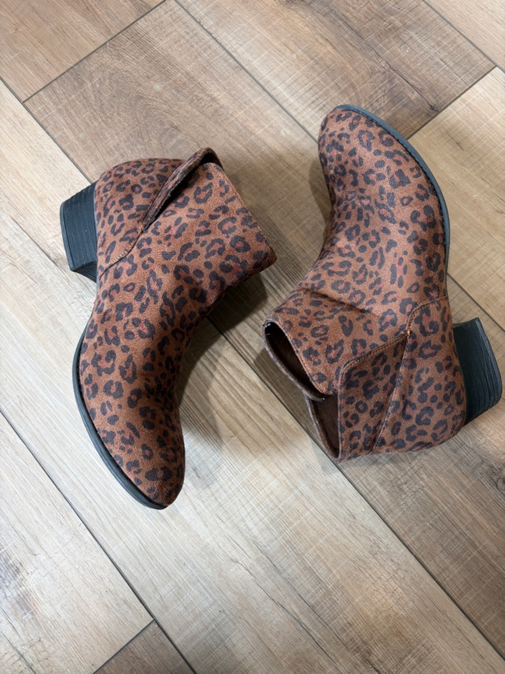 Maurice’s Leopard Print Ankle Boots - Brown